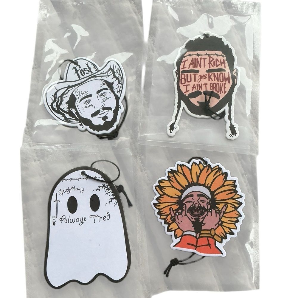 Post Malone set of 4 Hanging Air Freshener NEW